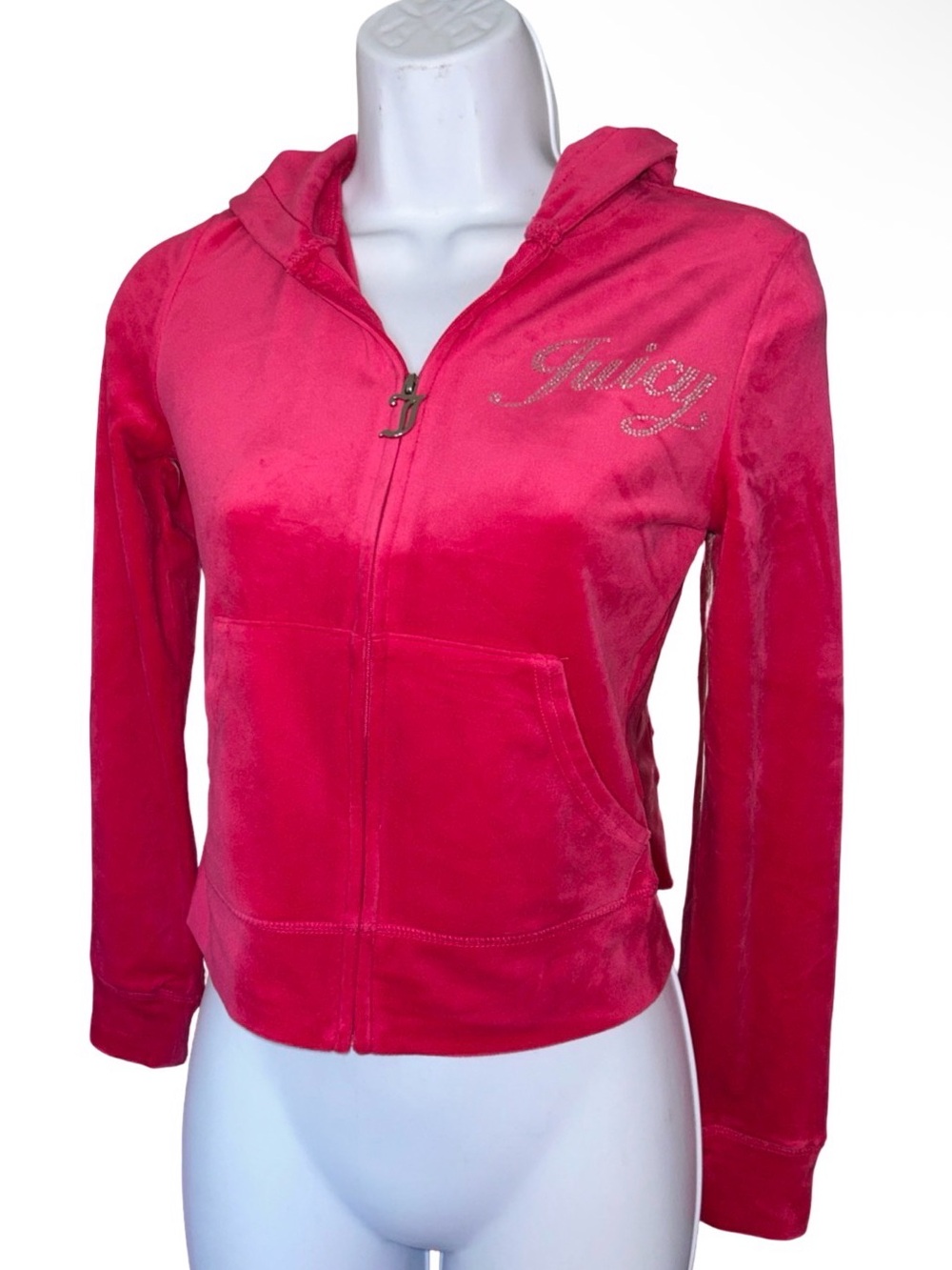 JUICY COUTURE VIXEN PINK BLING RHINESTONE SCRIPT VELOUR TRACKSUIT SWEATSUIT NWT - Picture 3 of 16